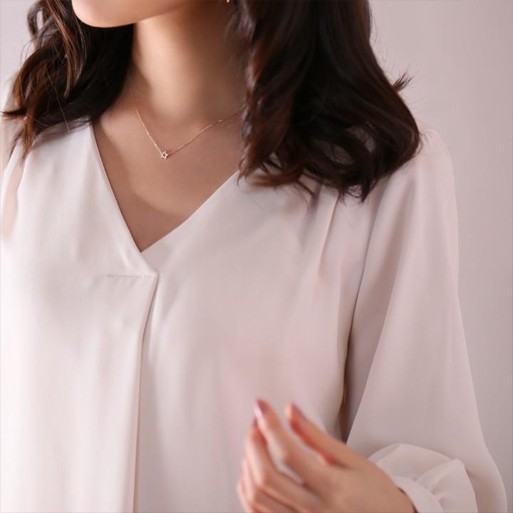 【2/4 値上げ対象】 18金ネックレス k18 ネックレス 18金 レディース スター オープンスター 星 ダイヤ k18ネックレス 18k あずきチェーン | DEVAS | 07