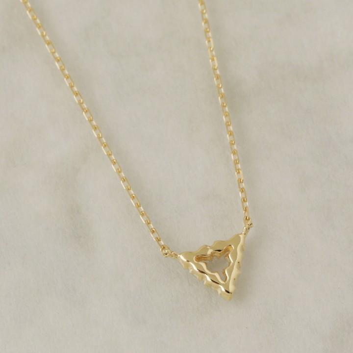 【土日限定3500円OFFクーポン有】 18金ネックレス k18 ネックレス 18金 レディース 三角形 トライアングル ダイヤ k18ネックレス 18k あずきチェーン | DEVAS | 04
