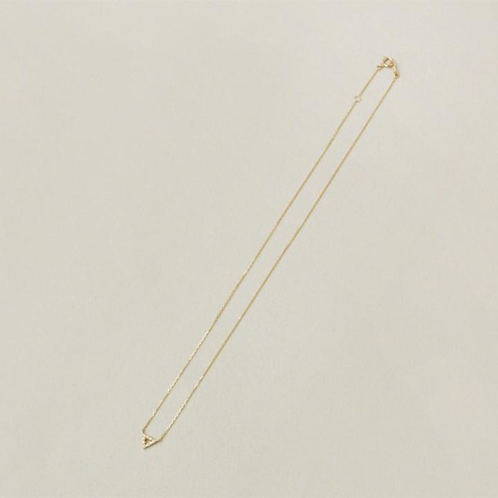 【土日限定3500円OFFクーポン有】 18金ネックレス k18 ネックレス 18金 レディース 三角形 トライアングル ダイヤ k18ネックレス 18k あずきチェーン | DEVAS | 05