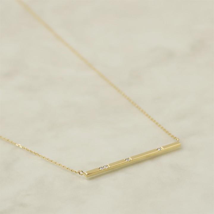 【土日限定5000円OFFクーポン有】 18金ネックレス k18 ネックレス 18金 レディース チョコバー ダイヤ 4石 k18ネックレス 18k あずきチェーン 小豆 | DEVAS | 03