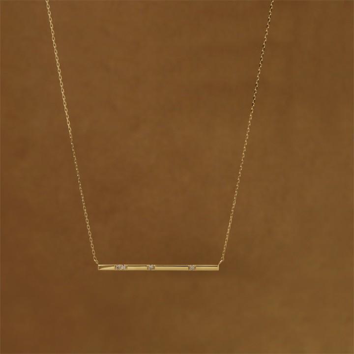 【土日限定5000円OFFクーポン有】 18金ネックレス k18 ネックレス 18金 レディース チョコバー ダイヤ 4石 k18ネックレス 18k あずきチェーン 小豆 | DEVAS | 06