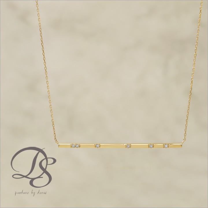 【土日限定8000円OFFクーポン有】 18金ネックレス k18 ネックレス 18金 レディース チョコバー ダイヤ 6石 k18ネックレス 18k あずきチェーン 小豆 | DEVAS