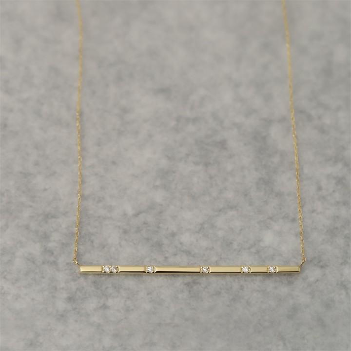 【土日限定8000円OFFクーポン有】 18金ネックレス k18 ネックレス 18金 レディース チョコバー ダイヤ 6石 k18ネックレス 18k あずきチェーン 小豆 | DEVAS | 02