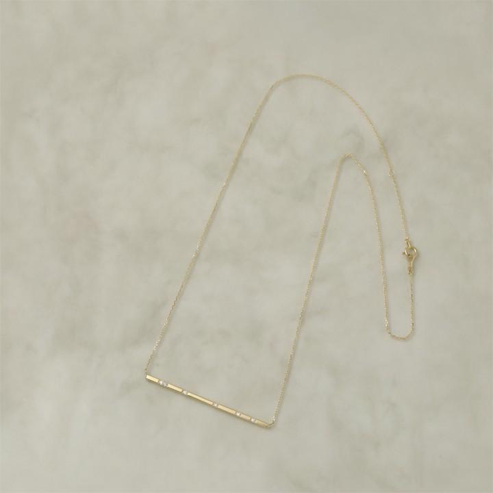 【土日限定8000円OFFクーポン有】 18金ネックレス k18 ネックレス 18金 レディース チョコバー ダイヤ 6石 k18ネックレス 18k あずきチェーン 小豆 | DEVAS | 05