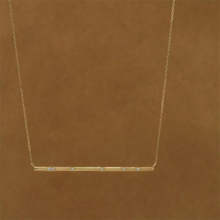 【土日限定8000円OFFクーポン有】 18金ネックレス k18 ネックレス 18金 レディース チョコバー ダイヤ 6石 k18ネックレス 18k あずきチェーン 小豆 | DEVAS | 06