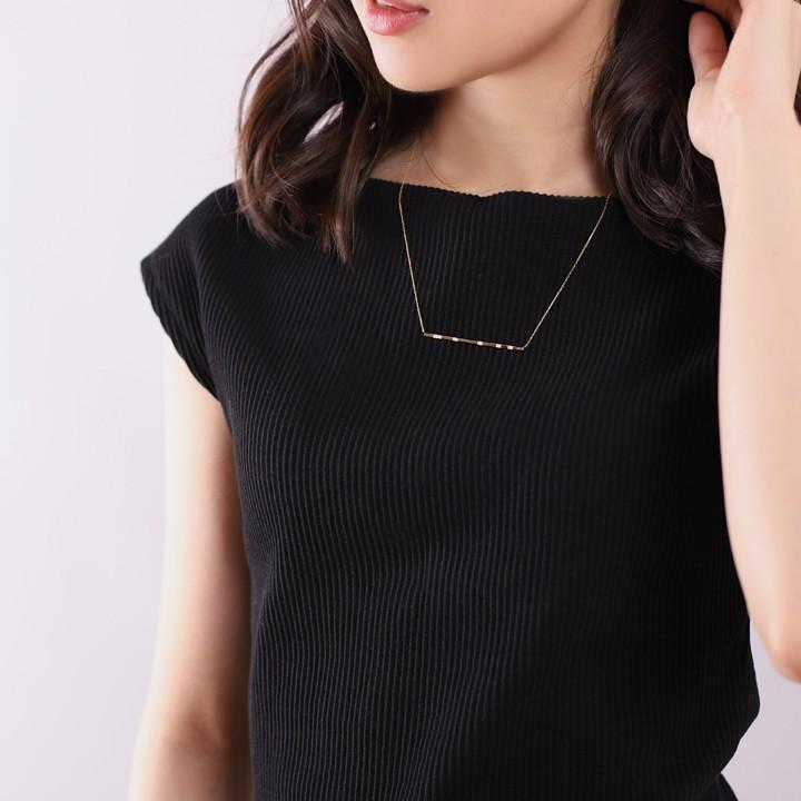 【土日限定8000円OFFクーポン有】 18金ネックレス k18 ネックレス 18金 レディース チョコバー ダイヤ 6石 k18ネックレス 18k あずきチェーン 小豆 | DEVAS | 07