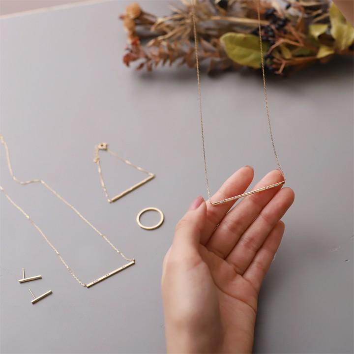 【土日限定8000円OFFクーポン有】 18金ネックレス k18 ネックレス 18金 レディース チョコバー ダイヤ 6石 k18ネックレス 18k あずきチェーン 小豆 | DEVAS | 08