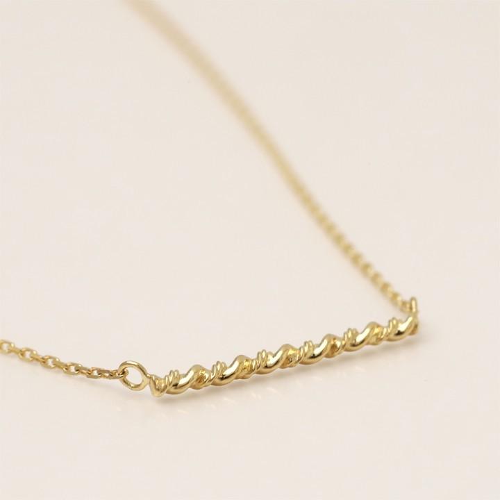 【土日限定2500円OFFクーポン有】  18金ネックレス k18 ネックレス 18金 レディース バー ツイスト スパイラル ストレート 18k あずきチェーン 小豆 | DEVAS | 02