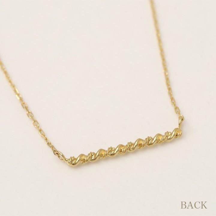 【土日限定2500円OFFクーポン有】  18金ネックレス k18 ネックレス 18金 レディース バー ツイスト スパイラル ストレート 18k あずきチェーン 小豆 | DEVAS | 03