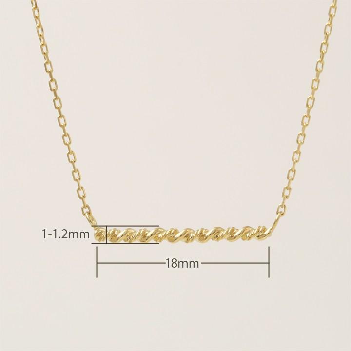 【土日限定2500円OFFクーポン有】  18金ネックレス k18 ネックレス 18金 レディース バー ツイスト スパイラル ストレート 18k あずきチェーン 小豆 | DEVAS | 05