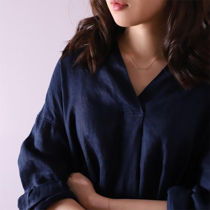 【土日限定2500円OFFクーポン有】  18金ネックレス k18 ネックレス 18金 レディース バー ツイスト スパイラル ストレート 18k あずきチェーン 小豆 | DEVAS | 06