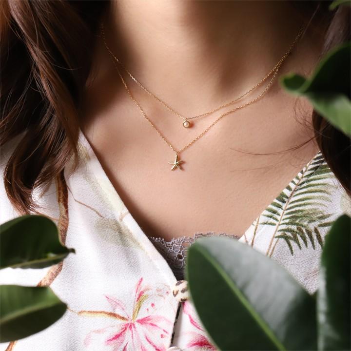 【土日限定2000円OFFクーポン有】 18金ネックレス k18 ネックレス 18金 レディース 本真珠 アコヤパール ベビーパール 一粒 パール 18k 小豆 | DEVAS | 14