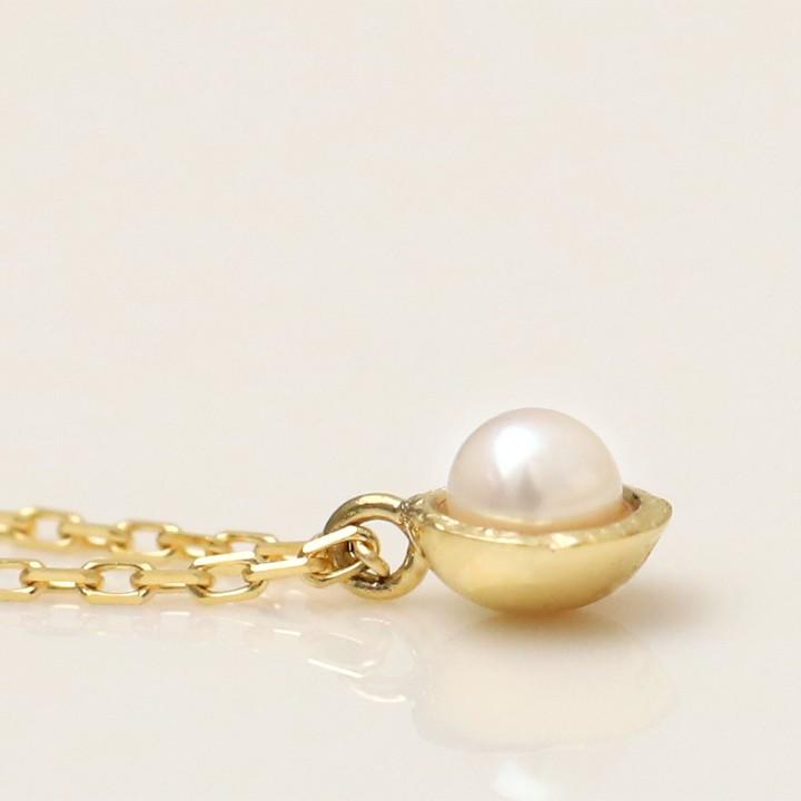 【土日限定2000円OFFクーポン有】 18金ネックレス k18 ネックレス 18金 レディース 本真珠 アコヤパール ベビーパール 一粒 パール 18k 小豆 | DEVAS | 02