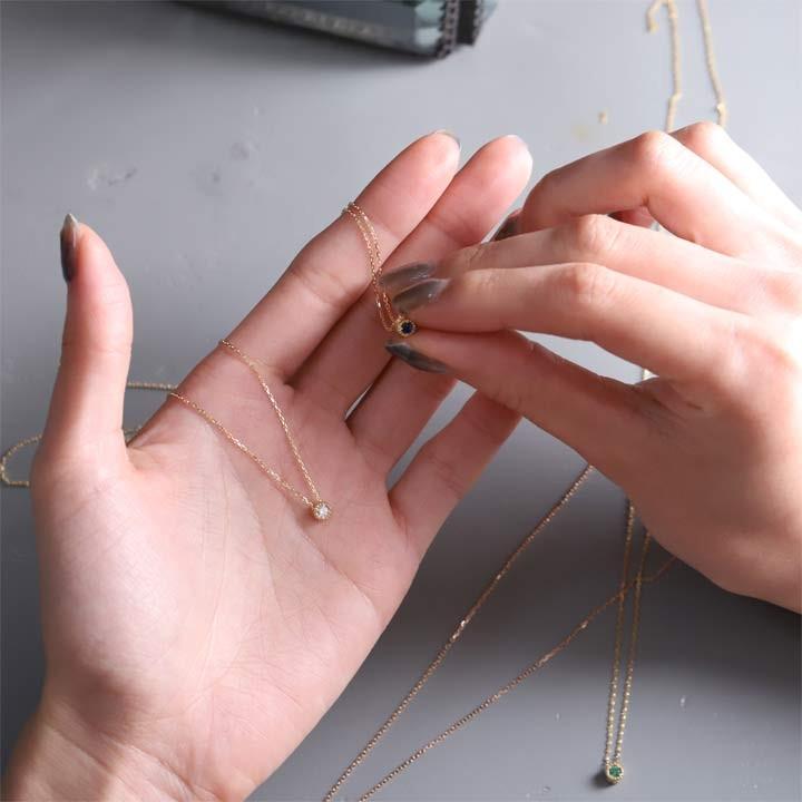 【土日限定3500円OFFクーポン有】 18金ネックレス k18 ネックレス 18金 レディース 2way ダイヤモンド ルビー サファイア エメラルド k18ネックレス 18k | DEVAS | 11