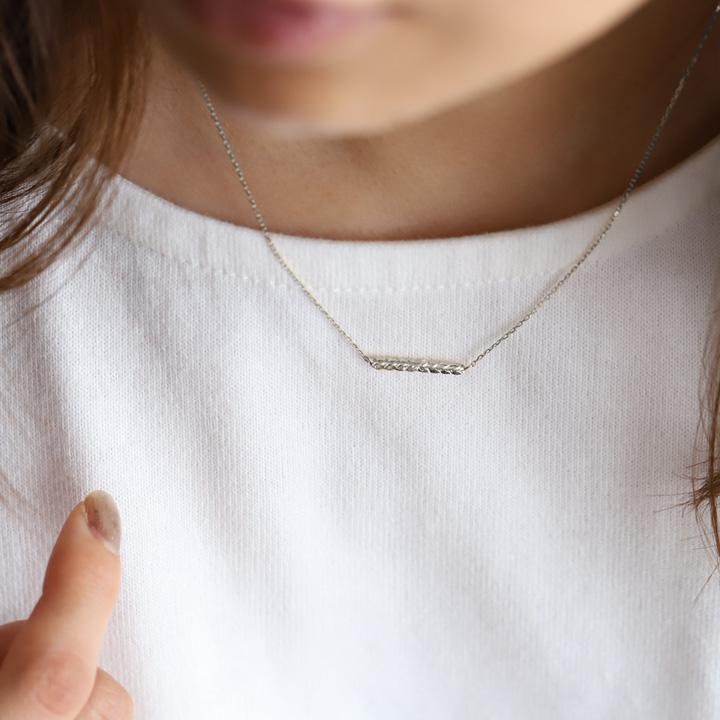 プラチナ ネックレス レディース プラチナネックレス ハワイアンジュエリー バー マイレ PT950 シンプル 華奢 細い 40cm 42cm 45cm センチ ネックレスレディース | DEVAS | 03