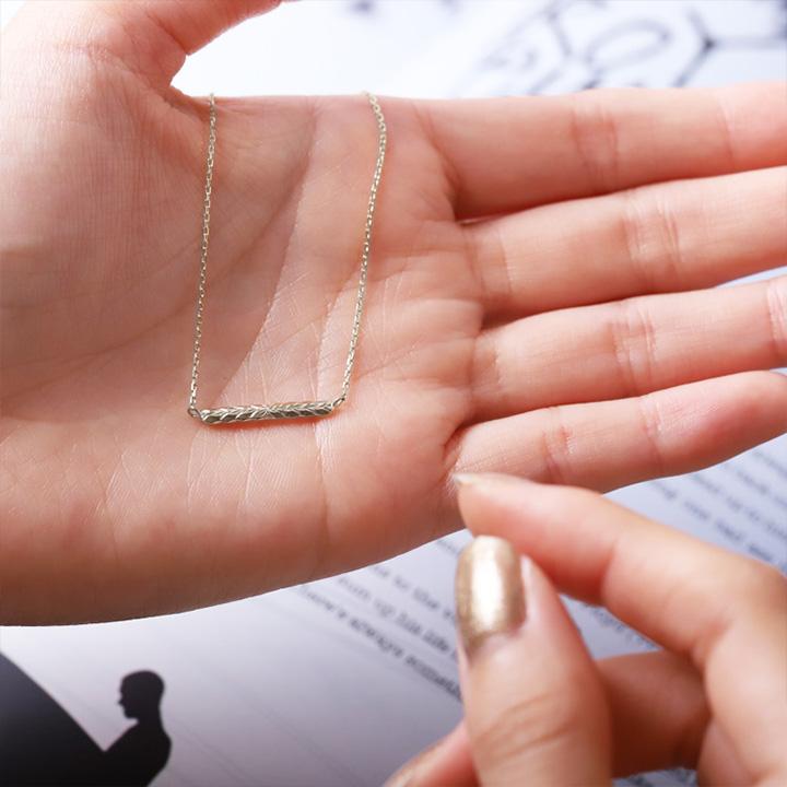 プラチナ ネックレス レディース プラチナネックレス ハワイアンジュエリー バー マイレ PT950 シンプル 華奢 細い 40cm 42cm 45cm センチ ネックレスレディース | DEVAS | 09