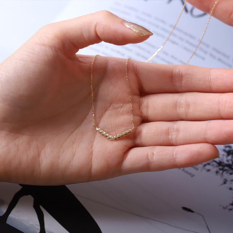 【土日限定4000円OFFクーポン有】  18金ネックレス k18 ネックレス 18金 レディース ハワイアンジュエリー V字 バー マイレ k18ネックレス 18k 42cm | DEVAS | 11