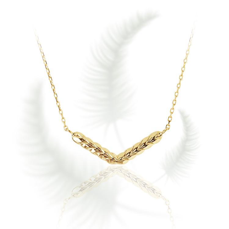 【土日限定4000円OFFクーポン有】  18金ネックレス k18 ネックレス 18金 レディース ハワイアンジュエリー V字 バー マイレ k18ネックレス 18k 42cm | DEVAS | 02
