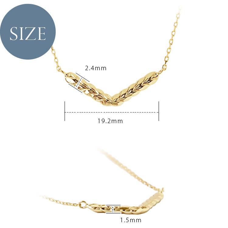 【土日限定4000円OFFクーポン有】  18金ネックレス k18 ネックレス 18金 レディース ハワイアンジュエリー V字 バー マイレ k18ネックレス 18k 42cm | DEVAS | 07