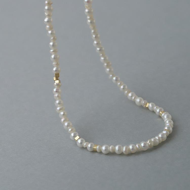 【土日限定1500円OFFクーポン有】 18金ネックレス k18 ネックレス 18金 レディース 淡水パール チョーカー パール パールネックレス 18k あずきチェーン | DEVAS | 05