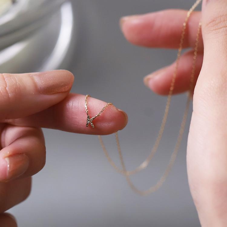 【土日限定2000円OFFクーポン有】 18金ネックレス k18 ネックレス 18金 レディース イニシャル アルファベット カスタマイズ 18k あずきチェーン 小豆 | DEVAS | 10