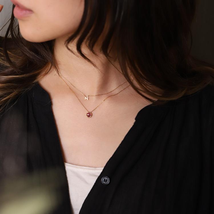 【土日限定2000円OFFクーポン有】 18金ネックレス k18 ネックレス 18金 レディース イニシャル アルファベット カスタマイズ 18k あずきチェーン 小豆 | DEVAS | 14