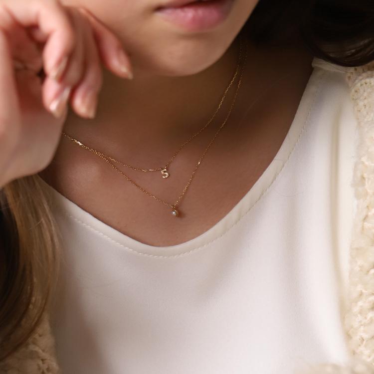【土日限定2000円OFFクーポン有】 18金ネックレス k18 ネックレス 18金 レディース イニシャル アルファベット カスタマイズ 18k あずきチェーン 小豆 | DEVAS | 12