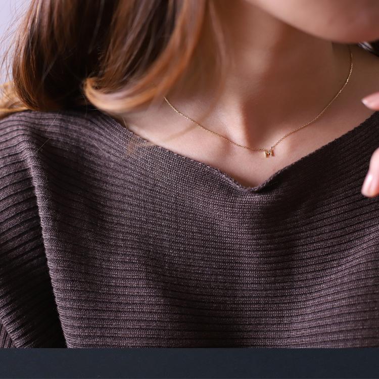 【土日限定2000円OFFクーポン有】 18金ネックレス k18 ネックレス 18金 レディース イニシャル アルファベット カスタマイズ 18k あずきチェーン 小豆 | DEVAS | 02