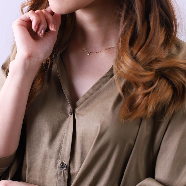 【土日限定2000円OFFクーポン有】 18金ネックレス k18 ネックレス 18金 レディース イニシャル アルファベット カスタマイズ 18k あずきチェーン 小豆 | DEVAS | 07