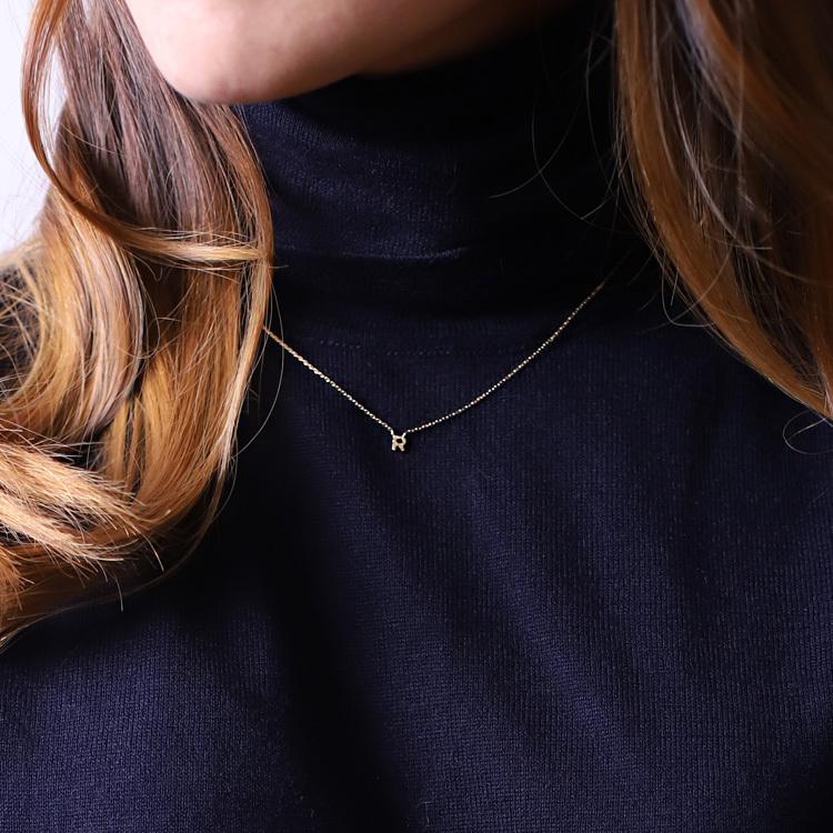 【土日限定2000円OFFクーポン有】 18金ネックレス k18 ネックレス 18金 レディース イニシャル アルファベット カスタマイズ 18k あずきチェーン 小豆 | DEVAS | 08