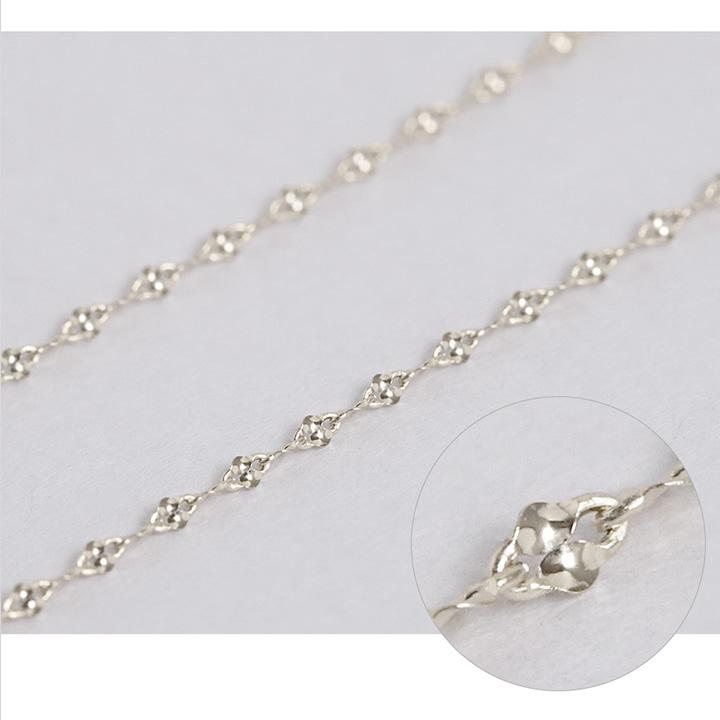 プラチナ ネックレス pt850 ネックレス ネームネックレス レディース 刻印 プレート ブルームチェーン プラチナ シンプル 38cm 40cm 45cm | DEVAS | 04