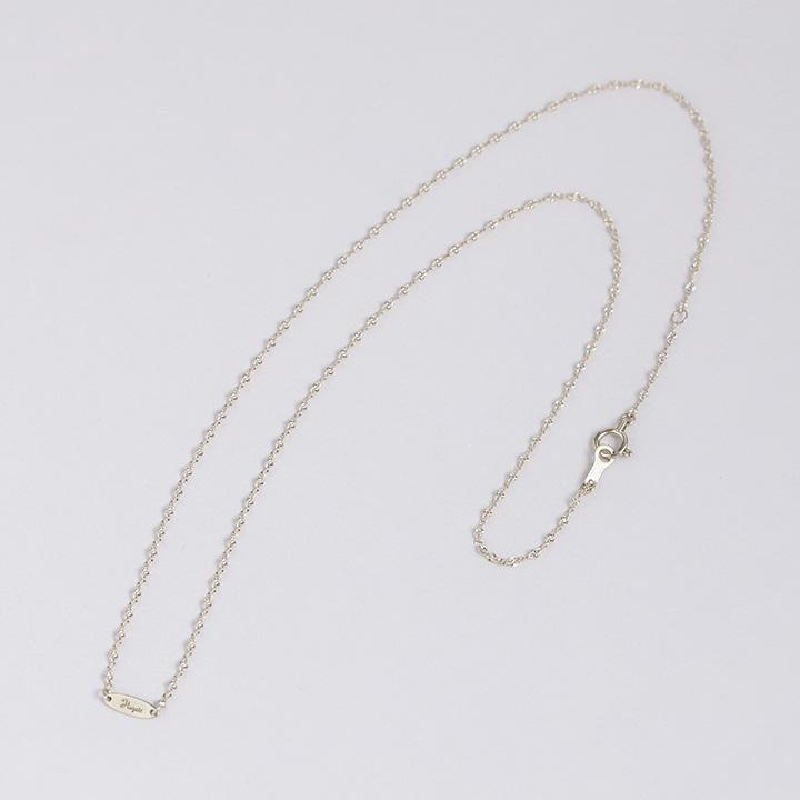 プラチナ ネックレス pt850 ネックレス ネームネックレス レディース 刻印 プレート ブルームチェーン プラチナ シンプル 38cm 40cm 45cm | DEVAS | 05