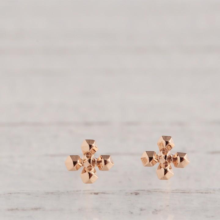 18金 ピアス k18 ピンクゴールド 18金ピアス 18k クロス シンプル k18ピアス レディース ピアス18金 18kピアス 小さめ 18 金 華奢 つけっぱなし 両耳 セット | DEVAS | 02