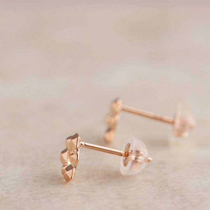【土日限定1500円OFFクーポン有】 18金 ピアス k18 ピンクゴールド 18金ピアス 18k 三角形 k18ピアス レディース ピアス18金 つけっぱなし 両耳 セット | DEVAS | 03