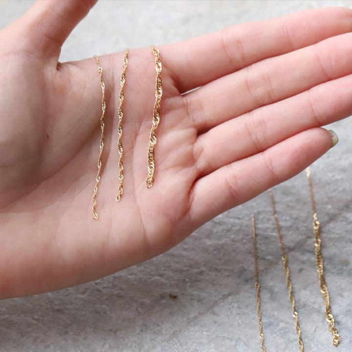 18金 ピアス k18 揺れる アメリカンピアス 18k スクリューチェーン 18金ピアス シンプル k18ピアス レディース ピアス18金 地金 ゴールド 18kピアス 両耳 セット | DEVAS | 12