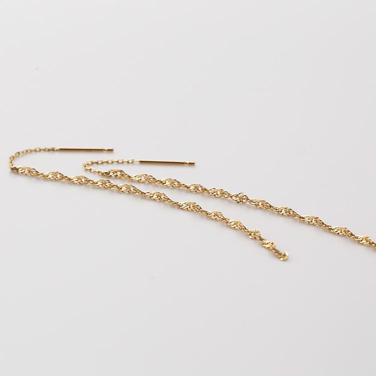18金 ピアス k18 揺れる アメリカンピアス 18k スクリューチェーン 18金ピアス シンプル k18ピアス レディース ピアス18金 地金 ゴールド 18kピアス 両耳 セット | DEVAS | 03