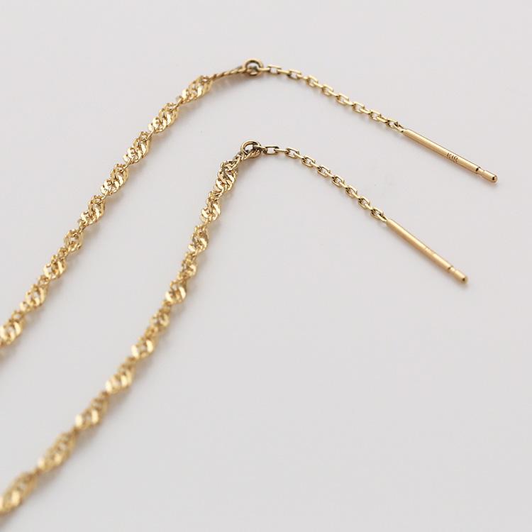 18金 ピアス k18 揺れる アメリカンピアス 18k スクリューチェーン 18金ピアス シンプル k18ピアス レディース ピアス18金 地金 ゴールド 18kピアス 両耳 セット | DEVAS | 04