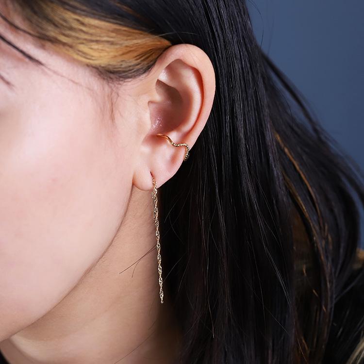 18金 ピアス k18 揺れる アメリカンピアス 18k スクリューチェーン 18金ピアス シンプル k18ピアス レディース ピアス18金 地金 ゴールド 18kピアス 両耳 セット | DEVAS | 08