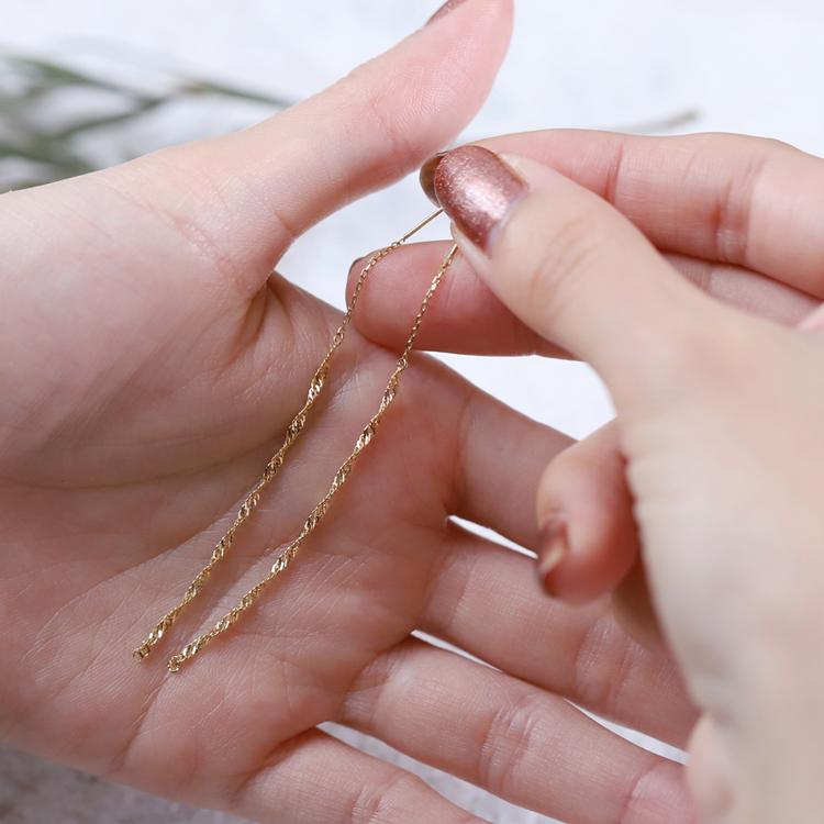 18金 ピアス k18 揺れる アメリカンピアス 18k スクリューチェーン 18金ピアス シンプル k18ピアス レディース ピアス18金 地金 ゴールド 18kピアス 両耳 セット | DEVAS | 09