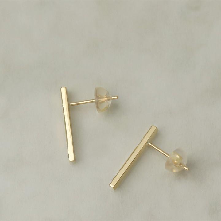 【土日限定4000円OFFクーポン有】  18金 ピアス k18 18金ピアス 18k チョコバー (ショート) ダイヤ k18ピアス レディース ピアス18金 18kピアス 両耳 | DEVAS | 03