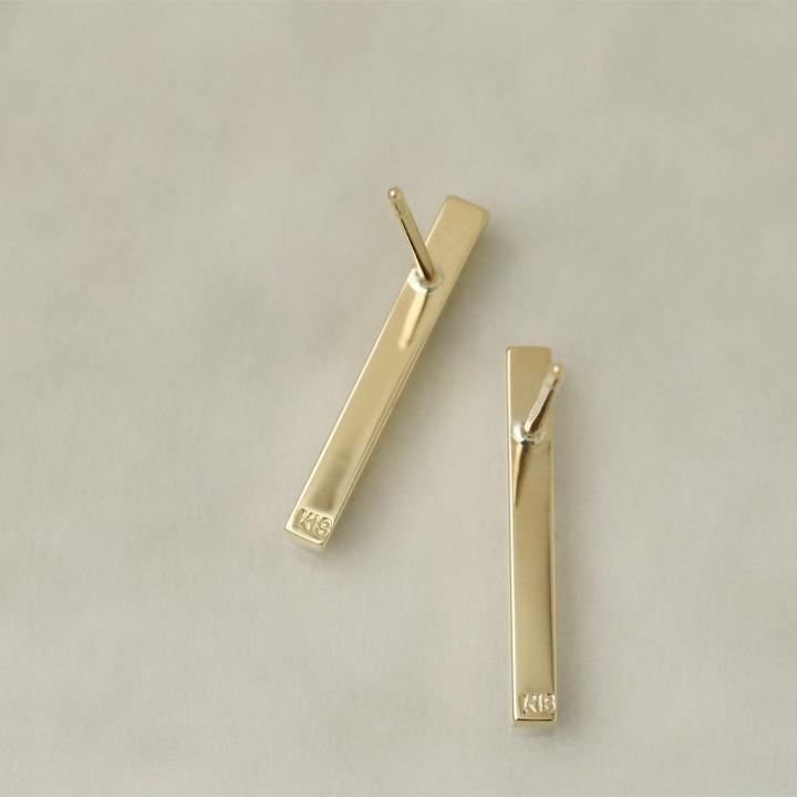 【土日限定4000円OFFクーポン有】  18金 ピアス k18 18金ピアス 18k チョコバー (ショート) ダイヤ k18ピアス レディース ピアス18金 18kピアス 両耳 | DEVAS | 04