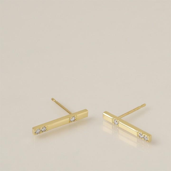 【土日限定4000円OFFクーポン有】  18金 ピアス k18 18金ピアス 18k チョコバー (ショート) ダイヤ k18ピアス レディース ピアス18金 18kピアス 両耳 | DEVAS | 05