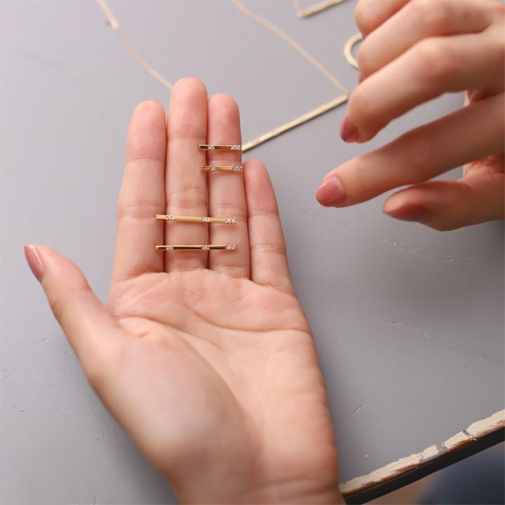 【土日限定4000円OFFクーポン有】  18金 ピアス k18 18金ピアス 18k チョコバー (ショート) ダイヤ k18ピアス レディース ピアス18金 18kピアス 両耳 | DEVAS | 08