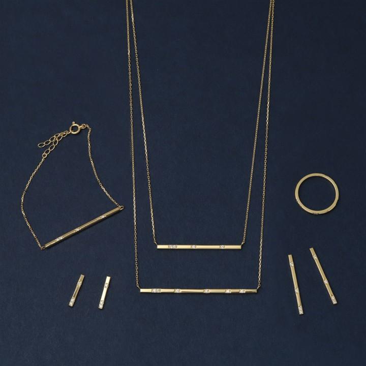 【土日限定4000円OFFクーポン有】  18金 ピアス k18 18金ピアス 18k チョコバー (ショート) ダイヤ k18ピアス レディース ピアス18金 18kピアス 両耳 | DEVAS | 09