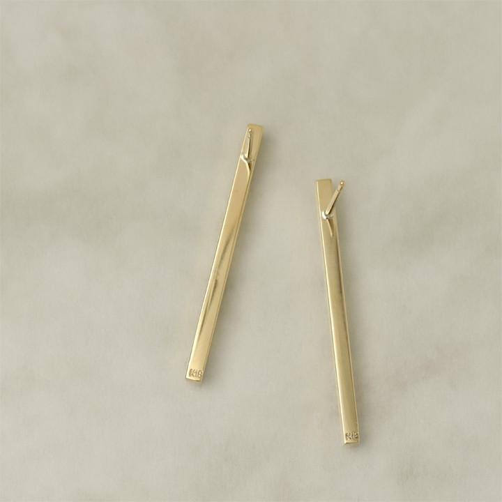 【土日限定5000円OFFクーポン有】 18金 ピアス k18 18金ピアス 18k チョコバー (ロング) ダイヤモンド k18ピアス レディース ピアス18金 両耳 セット | DEVAS | 04