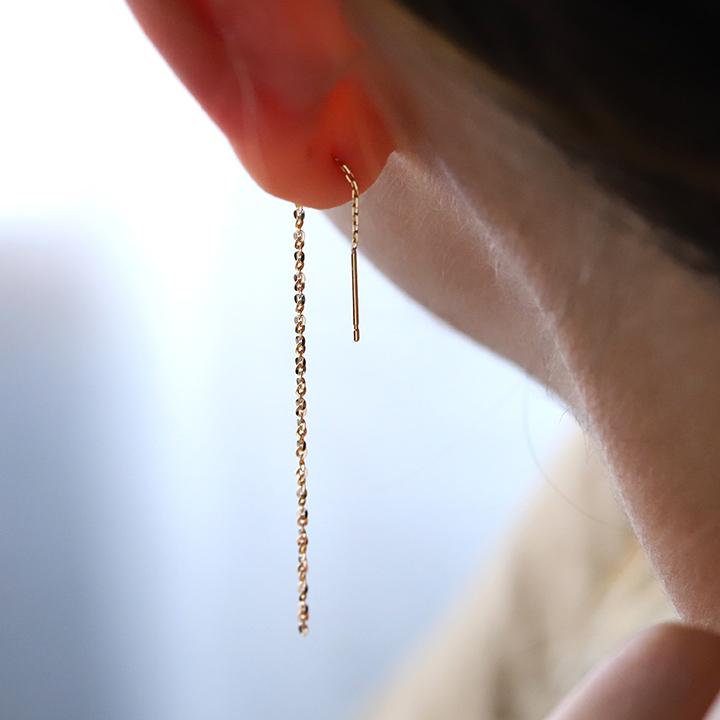 6月土日限定 7%クーポン▼ 18金 ピアス k18 18金ピアス 18k アメリカン ピアス ツイストあずきチェーン k18ピアス レディース ピアス18金 両耳 | DEVAS | 08