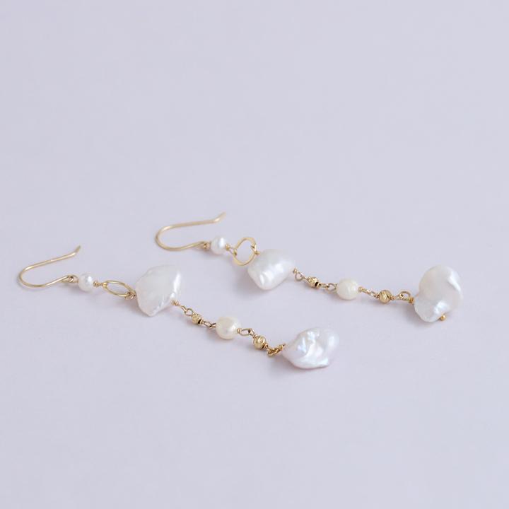 18金 ピアス k18 18金ピアス 18k フックピアス パール 淡水パール ストーン シンプル k18ピアス レディース ピアス18金 地金 ゴールド 18kピアス 両耳 | DEVAS | 05