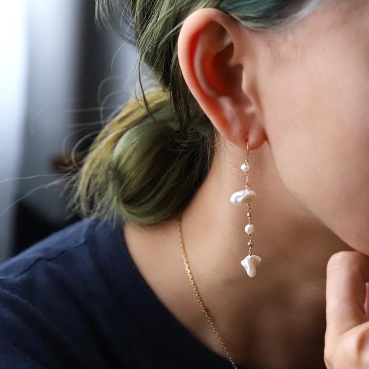 18金 ピアス k18 18金ピアス 18k フックピアス パール 淡水パール ストーン シンプル k18ピアス レディース ピアス18金 地金 ゴールド 18kピアス 両耳 | DEVAS | 08