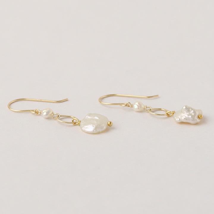 新品　K18 天然ガーネット　淡水パール ハンドメイドピアス 新品 K18 天然ガーネット 淡水パール ハンドメイドピアス 天然石