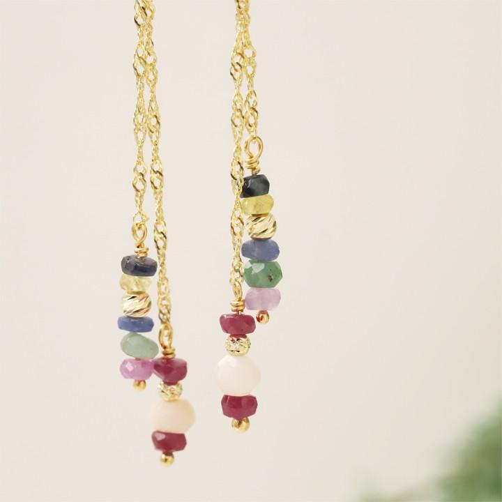 18金 ピアス k18 18金ピアス 18k フックピアス 天然石 ルビー エメラルド サファイア シンプル k18ピアス レディース ピアス18金 地金 ゴールド 18kピアス 両耳 | DEVAS | 04